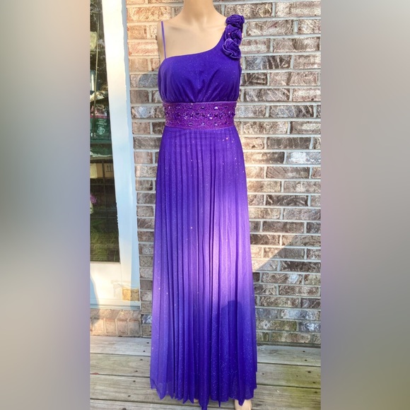 Y2K Fairycore Purple Glittery/Sparkly Ombré Prom Dress - Picture 1 of 15